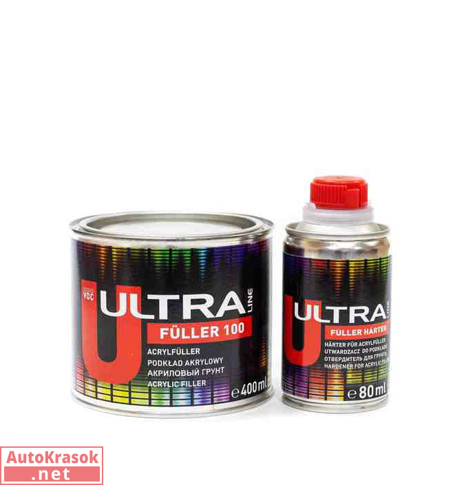 Грунт ULTRA FULLER 100 5+1 акриловый, черный, 0,4+0,08 л (комплект), Novol