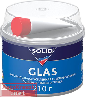 Шпатлевка со стекловолокном GLAS, 0,21 кг, SOLID Шпатлевка со стекловолокном GLAS, 0,21 кг, SOLID