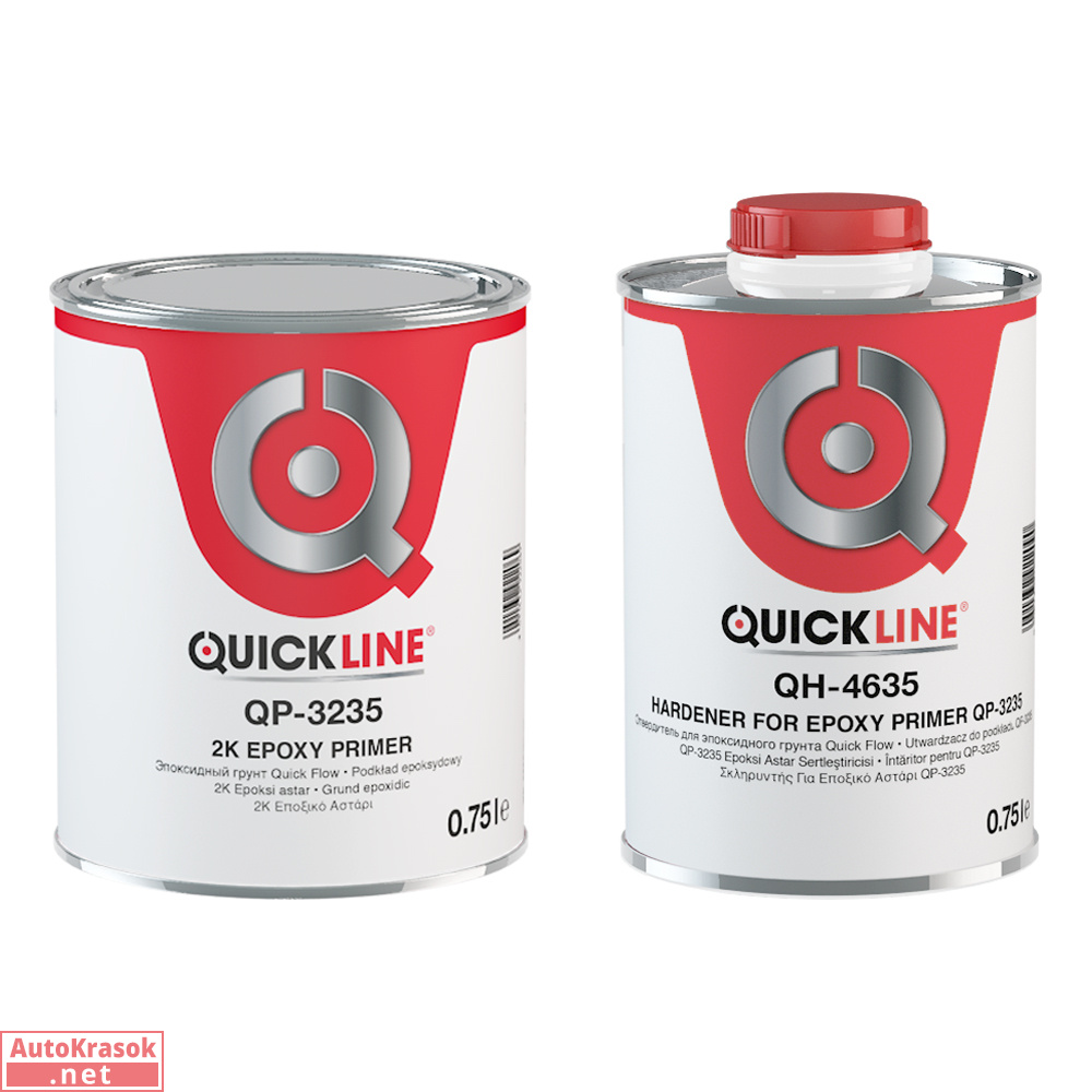 Эпоксидный антикоррозионный грунт, 1+1 (комплект), 1 л, QP-3235/S0.75+4635/S0.75, Quickline