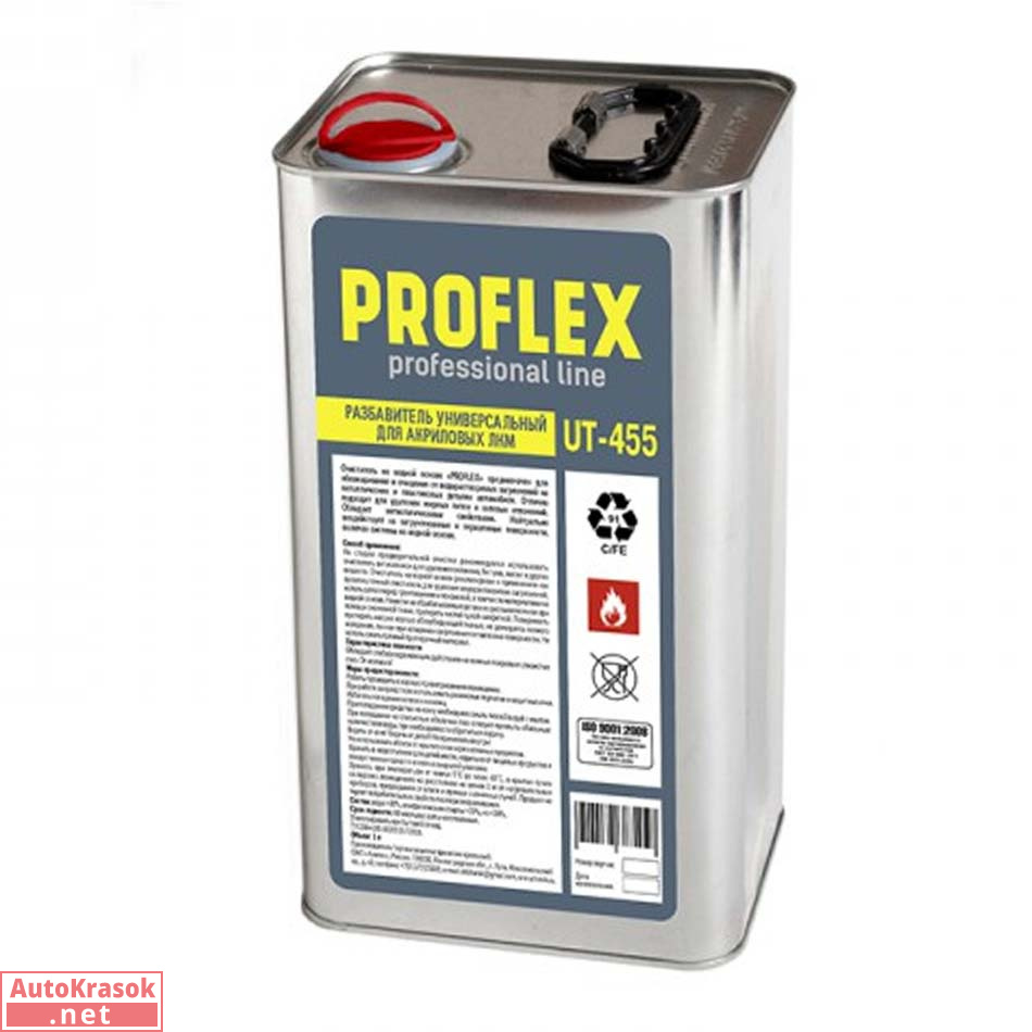 Разбавитель для акриловых ЛКМ PROFLEX UT-455, канистра 5 л, Химик