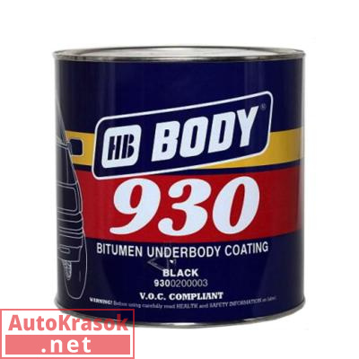 930 черный антикор мастика, 2,5 кг, 9300200003, Body HB