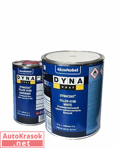 Грунт 2К Filler 4100, белый, 4+1л (комплект), Dynacoat