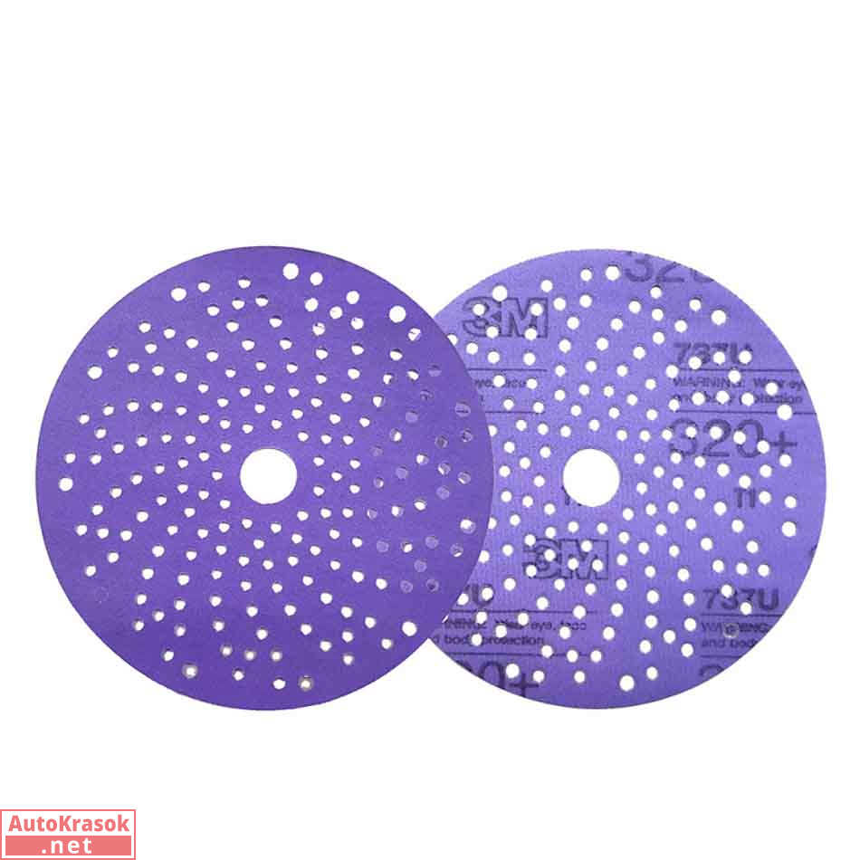 Шлифовальный круг Hookit Purple+ 3М 737U Cubitron II, D=150 мм с мультипылеотводом, (упак 50шт), P50, 3M Шлифовальный круг Hookit Purple+ 3М 737U Cubitron II, D=150 мм с мультипылеотводом, (упак 50шт), P50, 3M