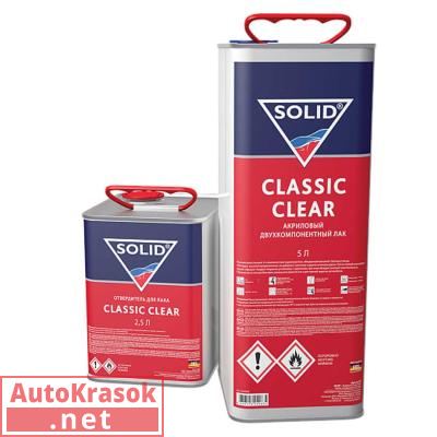 Лак акриловый CLASSIC CLEAR 2K, 5+2,5 л (комплект), 325.7500, SOLID