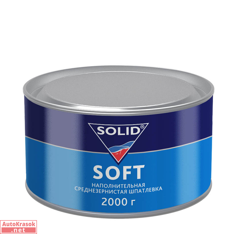 Шпатлевка наполняющая SOFT среднезернистая, бежевая, 2 кг, SOLID Шпатлевка наполняющая SOFT среднезернистая, бежевая, 2 кг, SOLID