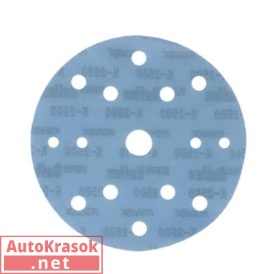 Круг шлифовальный Super Buflex Dry Blue 152 мм K2500 15 отверстий, на липучке, 1931562, Kovax