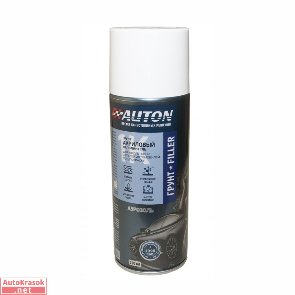 Грунт акриловый 1К ACRYL FILLER, белый спрей-аэрозоль, 520 мл, AUTON