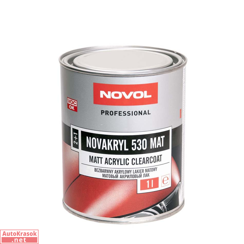 Лак NOVAKRYL 530 MAT матовый 2+1 Новол, 1 л, (отвердитель отдельно), Novol Лак NOVAKRYL 530 MAT матовый 2+1 Новол, 1 л, (отвердитель отдельно), Novol