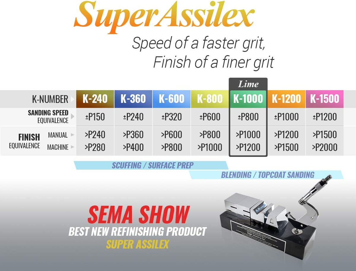 Шлифовальный круг Superassilex Lime K1000, диаметр 152 мм, 15 отверстий, 1932527, Kovax