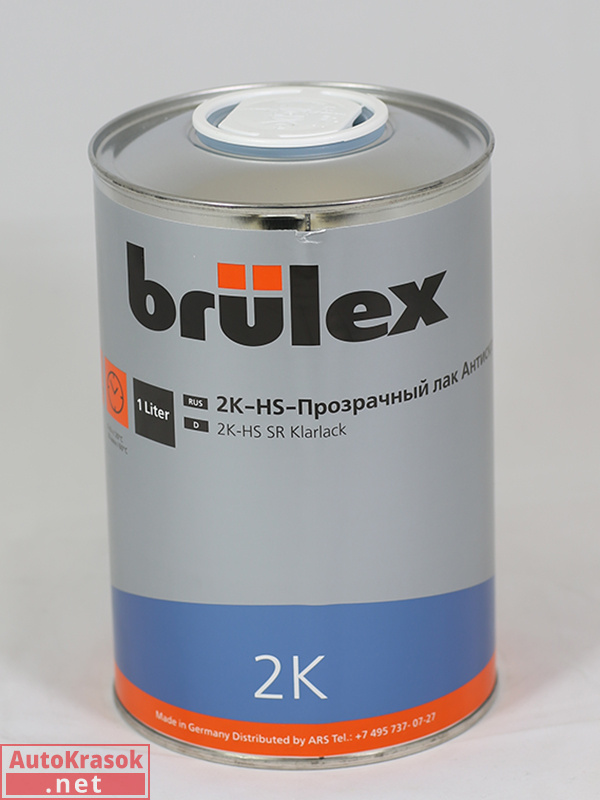 Лак Brulex 2K HS Прозрачный Антискретч 1л, BRULEX