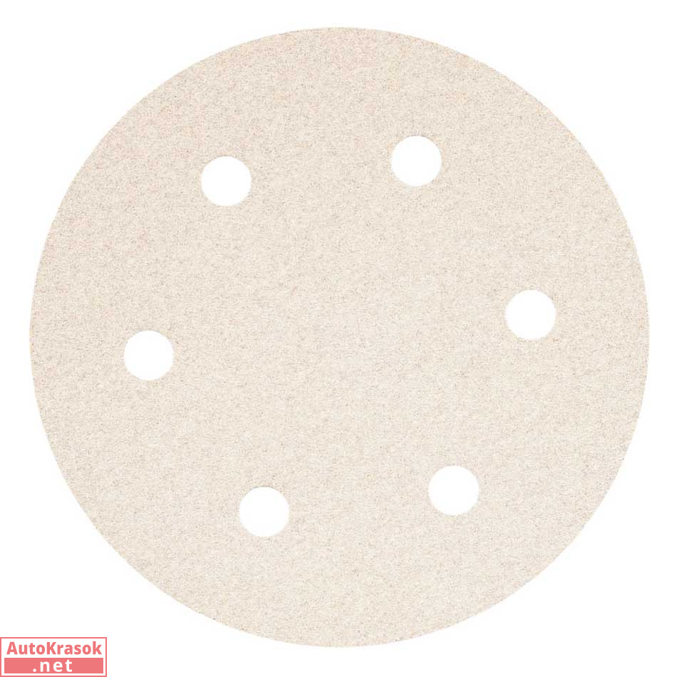 Шлифовальный круг SMIRDEX 510 White, D=225 мм, 6 отверстий, P40, 510493040, SMIRDEX