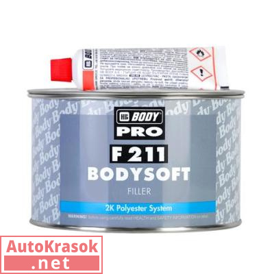 Шпатлевка универсальная F211 Body Soft, светло-желтая, 0,9 кг, 2112300011, Body HB