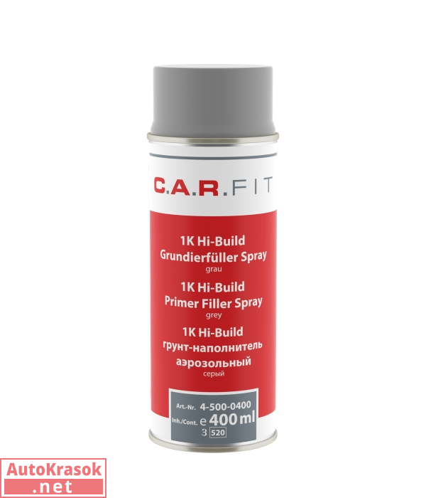 Car Fit Грунт-спрей наполнитель HS, цвет серый 400мл, C.A.R.FIT