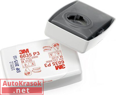 Фильтр-патрон противоаэрозольный ЗM 6035 p3, уп.2шт (уп.), 6035, 3M