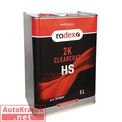 2K Прозрачный акриловый лак HS, 5 л, 810007, RADEX