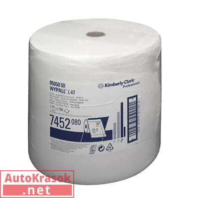Бумажные полотенца, "WYPALL L40" белые, размер 34*31,5см*750 шт, 7452, KIMBERLY-CLARK