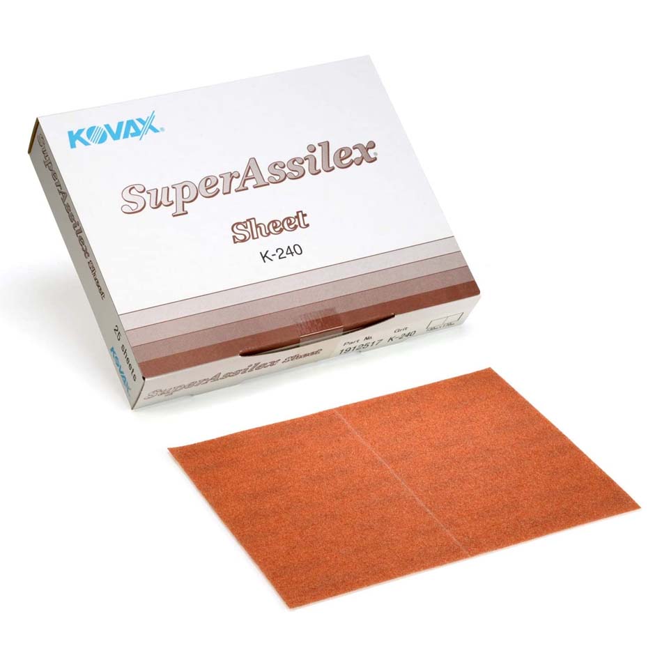 Шлифовальный лист Superassilex Brown K240, 170*130 мм, Kovax