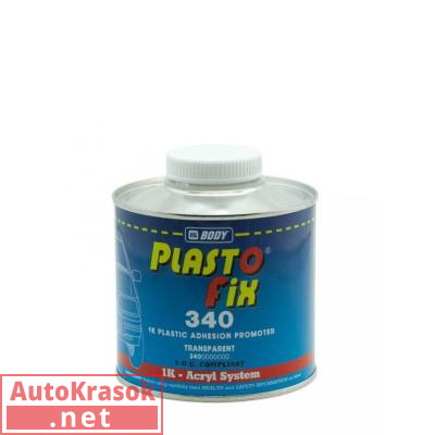 Грунт 1К для пластика Plasto Fix 340, прозрачный, 0,5 л 3400000000, Body HB