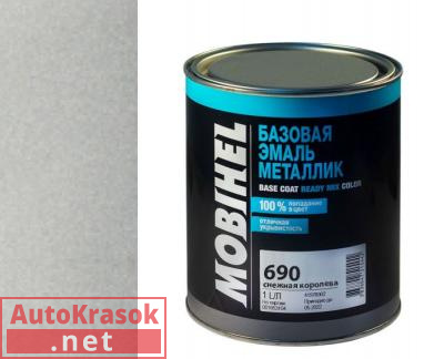 Краска 690 снежная королева, краска Мобихел металлик, 1л, 41982702 MOBIHEL