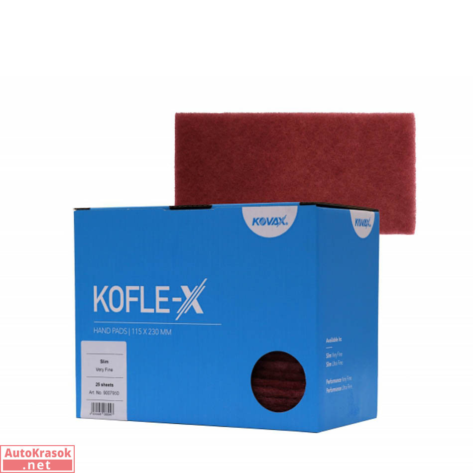 Матирующая губка тонкая SLIM KOFLE-X, VERY FINE красная, 115 х 230 мм, Kovax