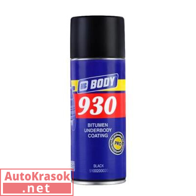 Спрей-мастика 930 Bitumen черный Боди, 0,4л, 5100200020, Body HB