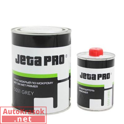 Грунт-изолятор 5551 WET ON WET PRIMER 3:1, серый, 0,75+0,25 л (комплект) 5551 grey, Jeta Pro