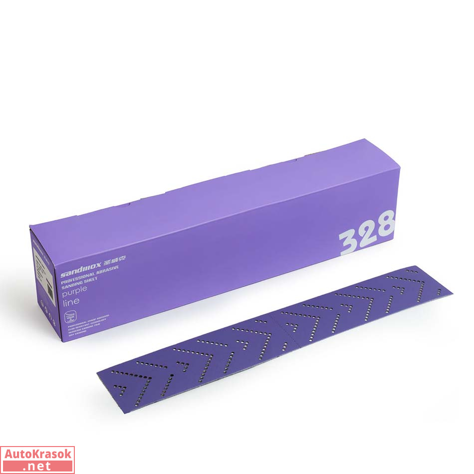 Полоски шлифовальные на пленочной основе 328 Purple Zirconia Multi holes, размер 70*400 мм, Р180 (уп, 328.70.40.180.LC, Sandwox