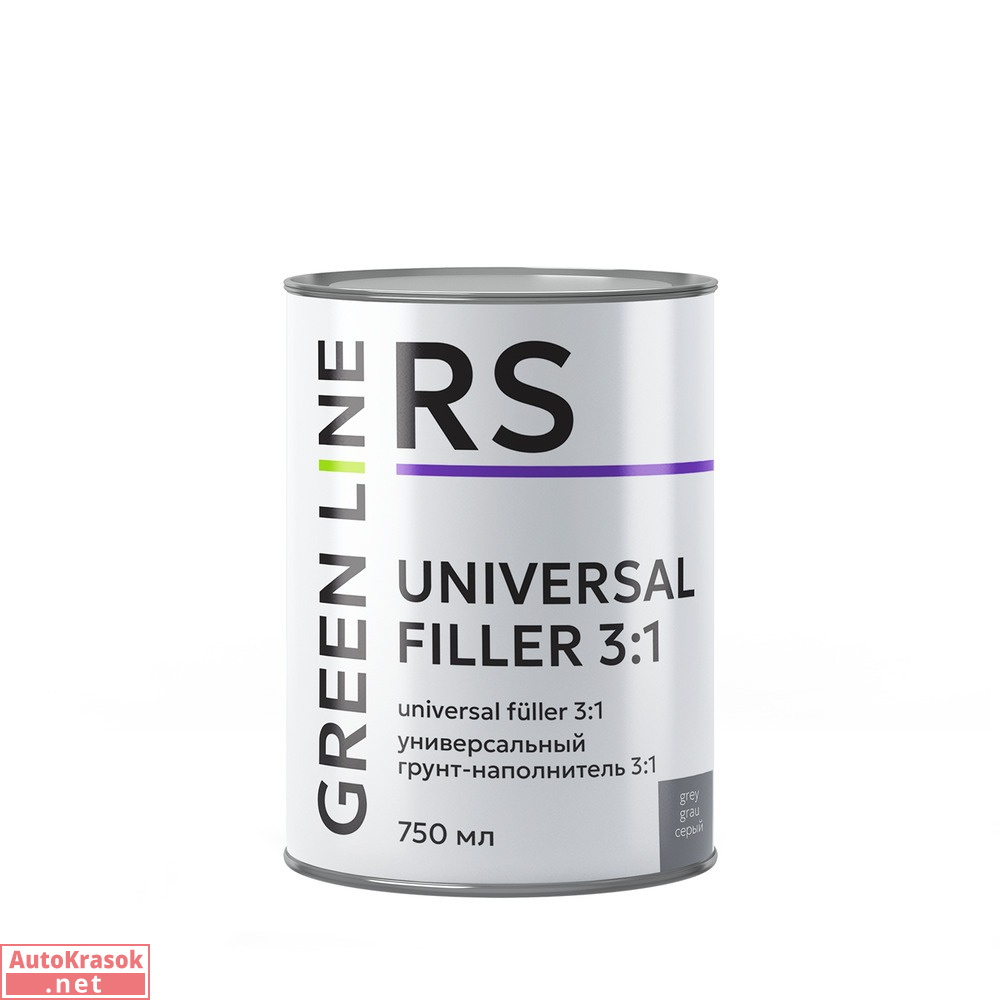 Грунт-наполнитель универсальный UNIVERSAL FILLER 3:1, черный, 750 мл (отв. отдельно), 30RS – 750 – UF- black, Green Line