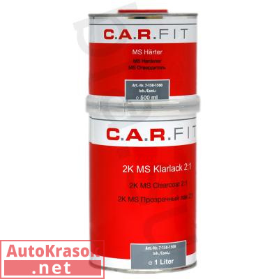 Прозрачный лак MS 2К 2+1 Карфит с отвердителем, уп. 1+0,5 л, 7-150-1500, C.A.R.FIT