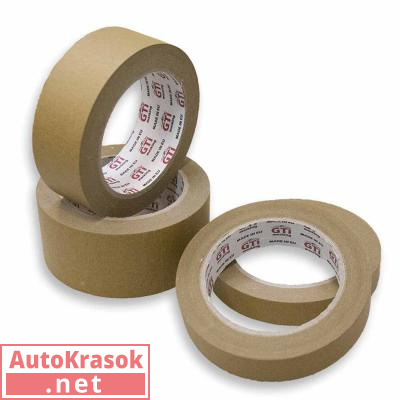 Малярная скотч-лента бумажная GTi masking brown 80C, коричневая, 18мм*40 м, GTI-MT-40M-18MM-80C, ISISTEM