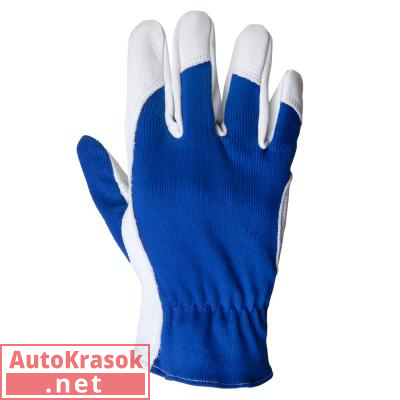 Перчатки кожаные Locksmith, цвет синий/белый, размер M, JLE321-8/M, Jeta Safety