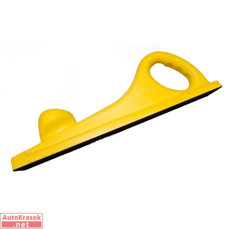 Шлифблок длинный жесткий на липучке, желтый, 70*400 мм, 5065415, 