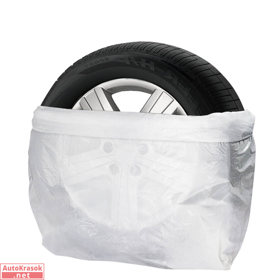 Мешки для колес Wheel bags, белые 100 см * 100 см * 0,015 мкм, SOLID