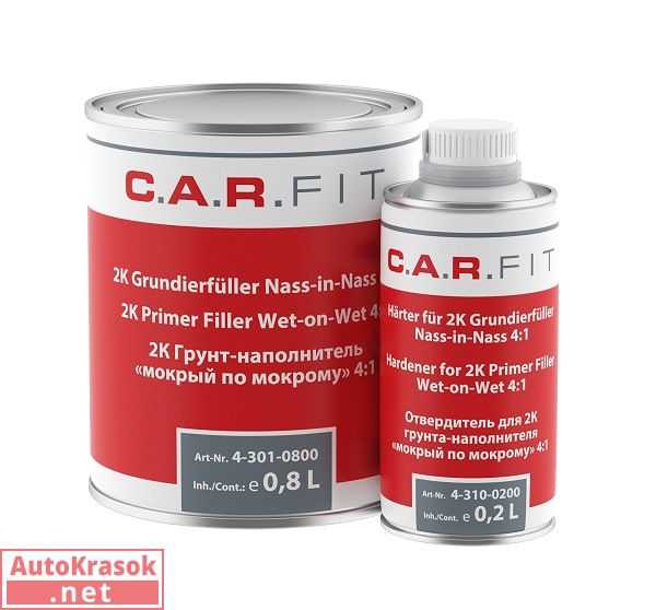 Грунт-наполнитель "мокрый по-мокрому" 4:1 1л, 4-301-1000, C.A.R.FIT