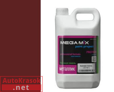Краска 192 Портвейн (оттенок РК) NEW эмаль металлик, 2,7 кг,  MegaMix