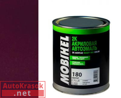 Краска 180 гранат, 2К Автоэмаль акриловая Мобихел, 0.75 л, 41842202 MOBIHEL