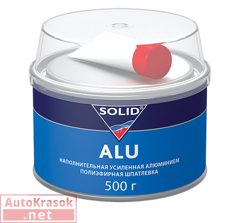 Шпатлевка с алюминием ALU, серая, 0,5 кг, SOLID