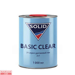 Лак акрил-уретановый SOLID BASIC CLEAR MS, 1 л (отв. отдельно)